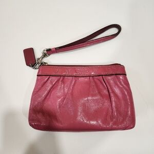 Coach Pink Patent Leather Wristlet Clutch
